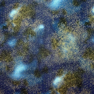 Stunning Gold Metallic "Cosmic Skies" Hoffman Fabric Gold Blue/Navy BTHY or BTY - Picture 1 of 11