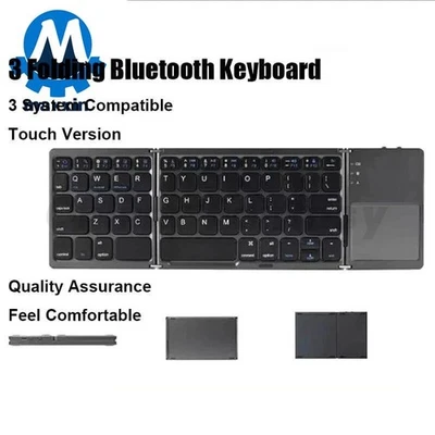 Pocket Bluetooth Keyboard Mice For iPad iPhone Tablets Samsung Phone For Travel - Image 1 of 4