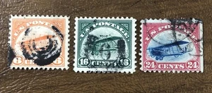 Estampillas de correo aéreo de Estados Unidos C1-C3 usadas - Imagen 1 de 3