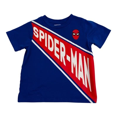 Marvel Spider-Man T-Shirt Boys Size 5 Blue Red Superhero Graphic Tee - Image 1 of 4