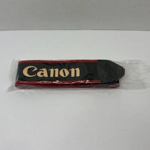 Canon EOS Camera Neck Strap Black Red Trim Gold Lettering DSLR Accessory - Picture 1 of 1