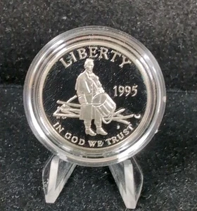 1995 US Civil War Proof Clad Half Dollar w/ Ogp capsule 4848 - Picture 1 of 2