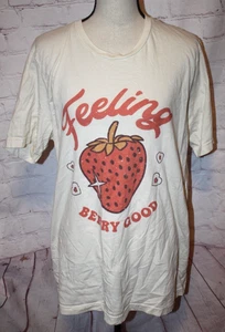 Camiseta Top de Lona Para Mujer Beige Manga Corta Feeling BERRY GOOD Talla XL - Imagen 1 de 2