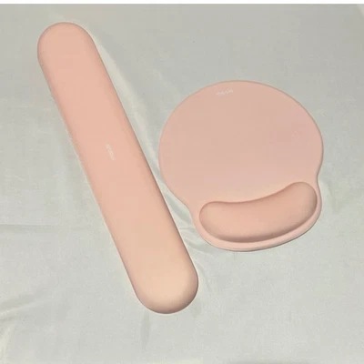 Mosiso Ergonomic Wrist and Keyboard Rest Light Pink Silicone Comfort 2 pc set - Image 1 of 4