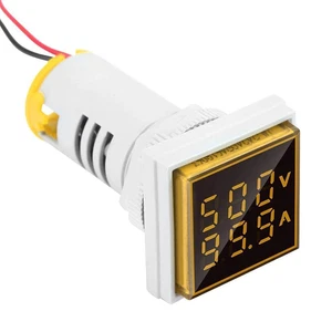 LED Digital Voltage Tester Current Detector Square 22mm Dual Display Panel Vo... - Picture 1 of 1