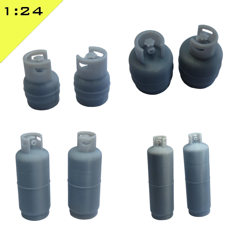 3D PRINTING CORNER 2 x 3D printed LPG BOTTLES GAS CYLINDERS 1:24 scale Diorama Layout Accessories