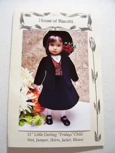 13" Effner Little Darling "Fridays Child" Pattern Jumper, Blouse, Vest, Jacket - Picture 1 of 5