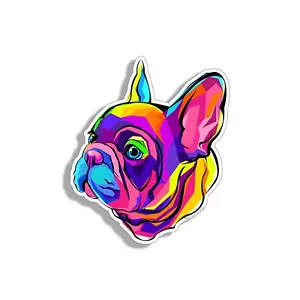 Colorful Frenchie Sticker French Bulldog Dog Cup Car Vehicle Window Bumper Decal - Bild 1 von 2
