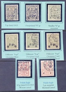 Poland Used & 1 Mint Polish Locals Collections of 8 VF-XF - Picture 1 of 1