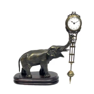 German Junghans Style Porcelain Dial Brass Elephant Swinging Clock - Picture 1 of 6