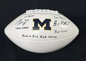 Jake Moody & Brad Robbins Signed Multi Inscribed Michigan Wolverines Football - Picture 1 of 10