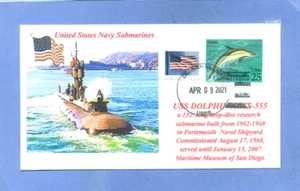 USS DOLPHIN AGSS-555 Deep-Diving Research Submarine, Color Photo San Diego HS PM - Picture 1 of 1