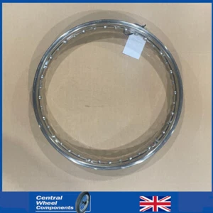 18 x 1.60 (40) WM1 Stainless Steel Rim - Kawasaki S1 Early 70's Drum Brake Front - Picture 1 of 5