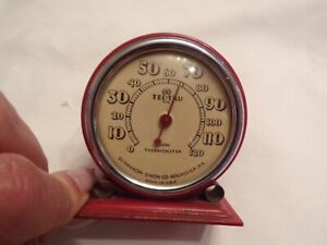 VTG Red Metal Thermometer Tel-Tru Rochester NY