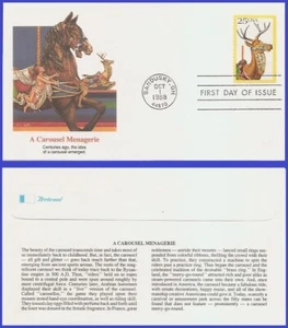 USA4 #2390 U/A FLEETWOOD FDC Deer Carousel Animals - Picture 1 of 1