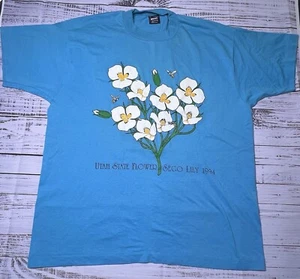Vintage Utah State Flower Graphic Tee XL Blue Single Stitch Sego Lily 1994 - Bild 1 von 9