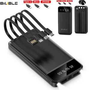900000mAh Powerbank Batterie Ladegerät ZusatzAkku USB-C Für Alle Handy +3 Kabels - Bild 1 von 9