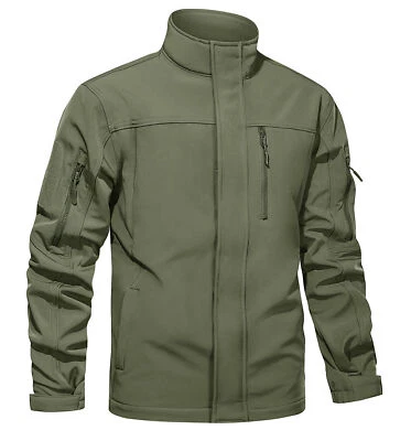 Mens Tactical Jacket Softshell Waterproof Cargo Work Jacket Outdoor Hiking Coats - Image 1 of 4
