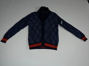 Tommy Hilfiger Varsity blau klobig gestrickte Strickjacke HTF klassisch Herren Größe Large - Bild 1 von 11