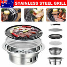 Korean Bbq Grill Style Table Charcoal Portable Camping Outdoor W/net Plate Set