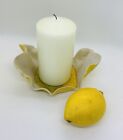 Zeba Arte Lemon Yellow Lace Design ?winking boy? Candle Holder with Glass Base