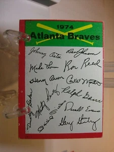 1974 Topps Team Checklists One Asterisk (*) Atlanta Braves (88157) - Imagen 1 de 2