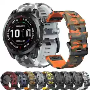 Quick Fit Silicone Strap Band for Garmin Fenix 5 5X 6 6X 7 7X Pro 955 Epix Gen 2 - Picture 1 of 28