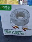 100ft Power Video Security Camera BNC Cable CCTV Wire Cord w Extension Connector