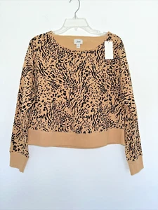 Jenni Intimates Cozy Cropped Sweatshirt Size XS/S/M/L/XL -Animal Print- - Picture 1 of 5