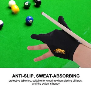 2pcs 3 Fingers Billiard Gloves Left Hand Snooker Glove Pool Professional Glove - Picture 1 of 9