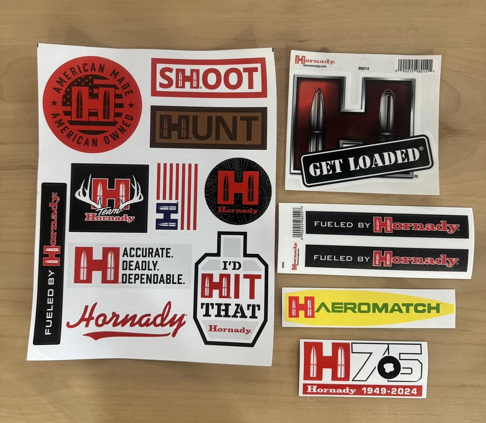 13 Diff Hornady Stickers Decals Ammo SHOT SHOW 2025 Las Vegas Gun Tactical - Image 1 of 1