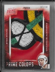 13-14 PANINI PRIME COLORS PATCH #CPT-SM STAN MIKITA 7/10 BLACKHAWKS 5CL