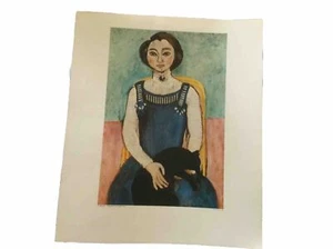 1910 Henri Matisse-Marguerite con gatto nero 15”Lx12.5”W - Picture 1 of 3