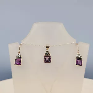 Topaz Amethyst Set, Blue Topaz, Purple Amethyst, Semi Precious, Handmade - Picture 1 of 6