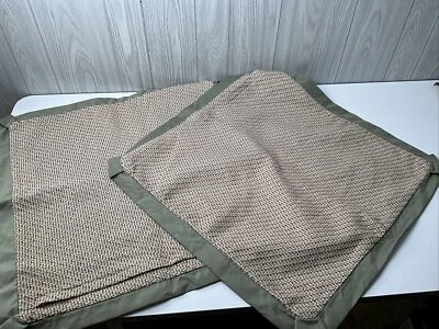 Juego de 2 almohadas Sham 26" marrón/verde Basket Weave/Ratan Croscill Home Euro Foto 1 de 4
