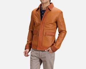 Men's Leather Festive Elegance Lambskin Explore Comfort Exclusive Bomber Jackets - Picture 1 of 10