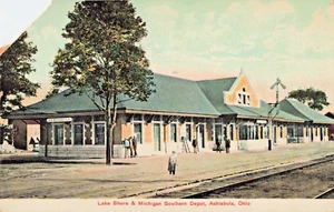 Tarjeta postal de colección OH Ashtabula Ohio-Lake Shore & Michigan Southern Depot (E3) - Imagen 1 de 4