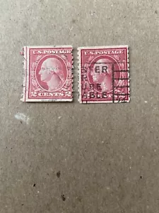 U.S.SCOTT #454-455...1915 2 CENT WASHINGTON-USED - Picture 1 of 2