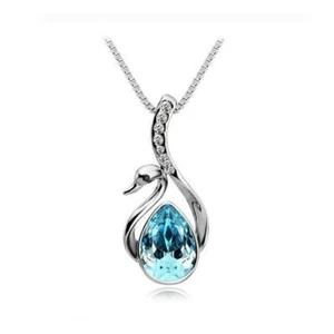 Collar Cristal Elements Piedra Azul Cielo Cisne Colgantes Joyería Mujer Damas - Imagen 1 de 3