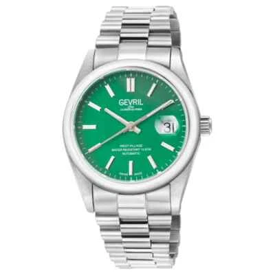 Gevril Men's 48934B West Village Swiss Automatic Sellita SW200 Green Dial Watch - Image 1 of 4