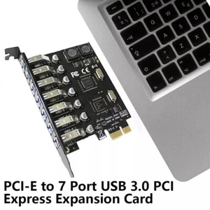 PCIE auf USB 3.0 Adapterkarte 7 Ports PCI Express Erweiterungskarte - Afbeelding 1 van 12