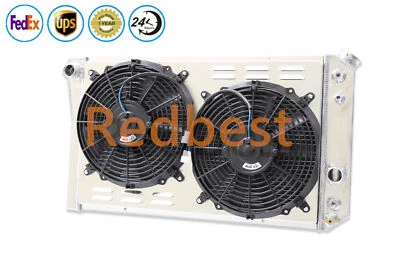 For 1982-2002 99 CHEVROLET S10 S-10 Blazer V8 Swap Alu Radiator&Shroud&Fan 3 Row - Image 1 of 4
