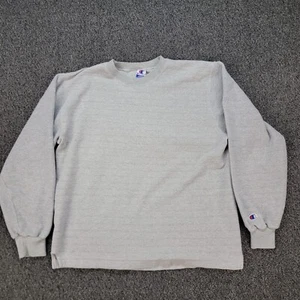 Vintage Champion Sweatshirt Womens Large Gray Inside Out Fleece Retro Y2K Casual - Picture 1 of 10