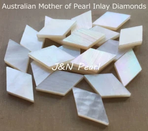 10pcs CNC Cut Genuine Australian Mother of Pearl Inlay Diamonds 14x8x1.55mm - Picture 1 of 3