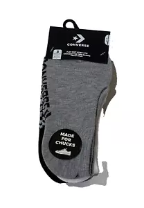 3-Pair New Converse Flat Knit Ultra Low Socks Black White Gray Women's Size 4-10 - Picture 1 of 4