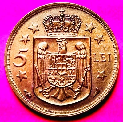 ROMANIA 5 lei 1930 A (Cornucopia) COIN, PARIS MINT, KING MICHAEL MIHAI I (KM-48) - Image 1 of 2