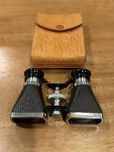 Vintage 1950's Opera Glasses Binoculars LEATHER CASE Japan WORK GREAT 3X10 - Picture 1 of 10