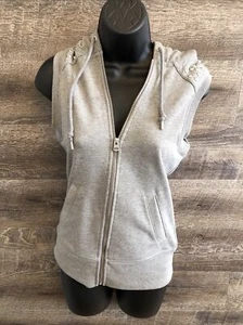 Lorna Jane Zip Up Quilted Studded Hoodie Weste Gr. XS grau - Bild 1 von 12