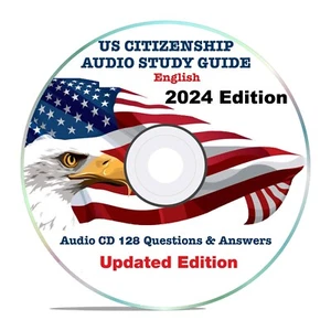 2024 US Citizenship Test Questions/Answers Study Guide Audio CD English - Picture 1 of 3