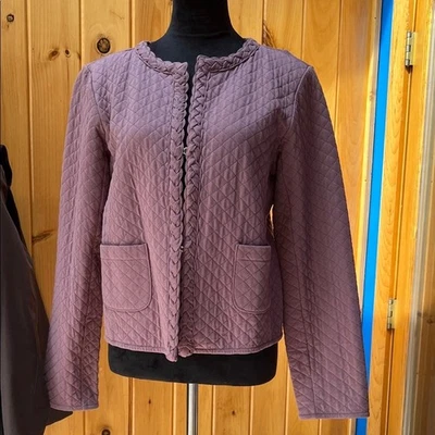 绗缝夹克 Chadwick's 紫色女式扣静音休闲成熟夹克 10 — 第 1/4 张图片
